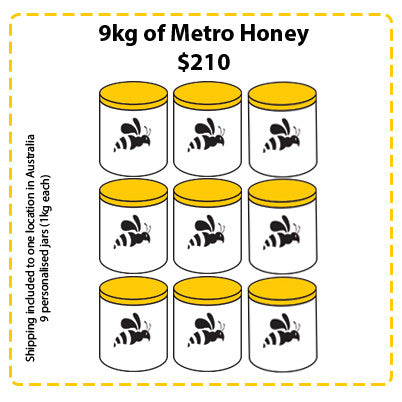 Off Site Hive Sponsorships - 9kg Metro Honey